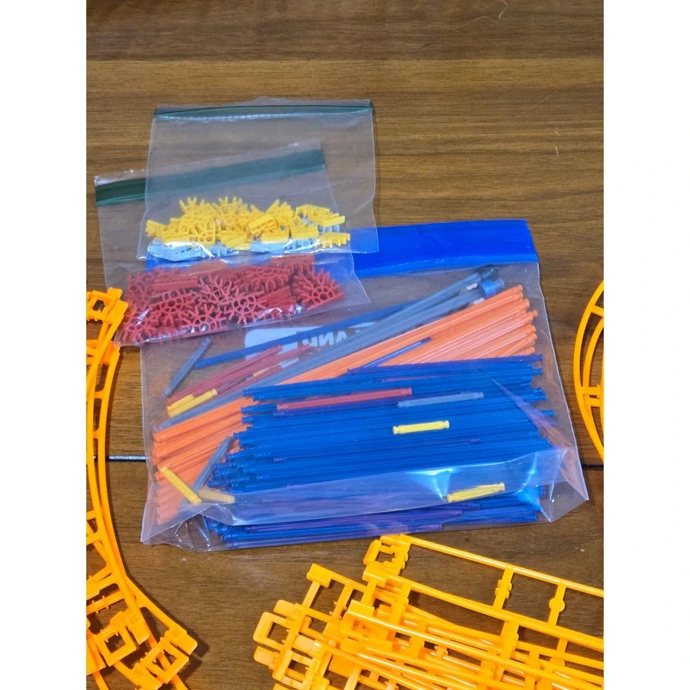 KNEX Roller Coaster Building Set Lot Motorized Car Orange‎ Track Rods Connectors